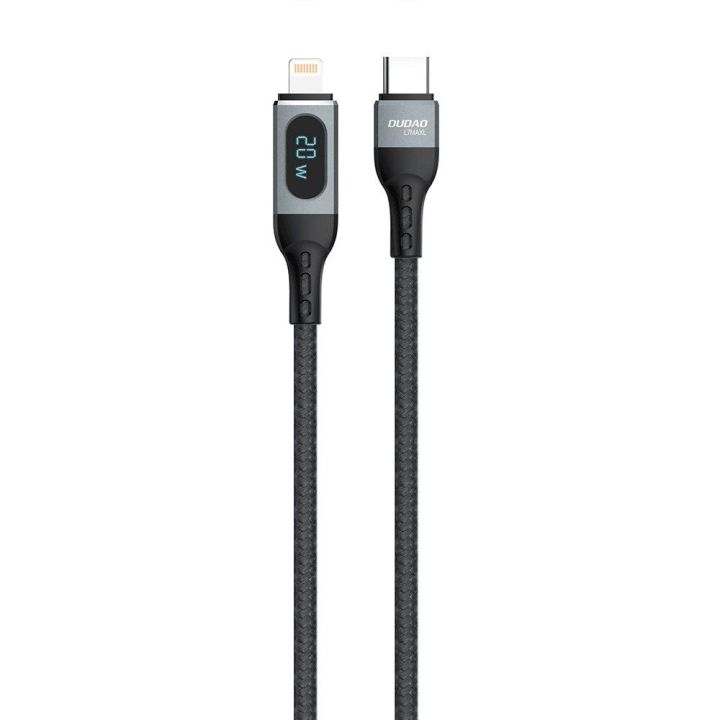C tipo USB - Lightning greitojo įkrovimo laidas PD 20W 1 m juodas (L7MaxL)