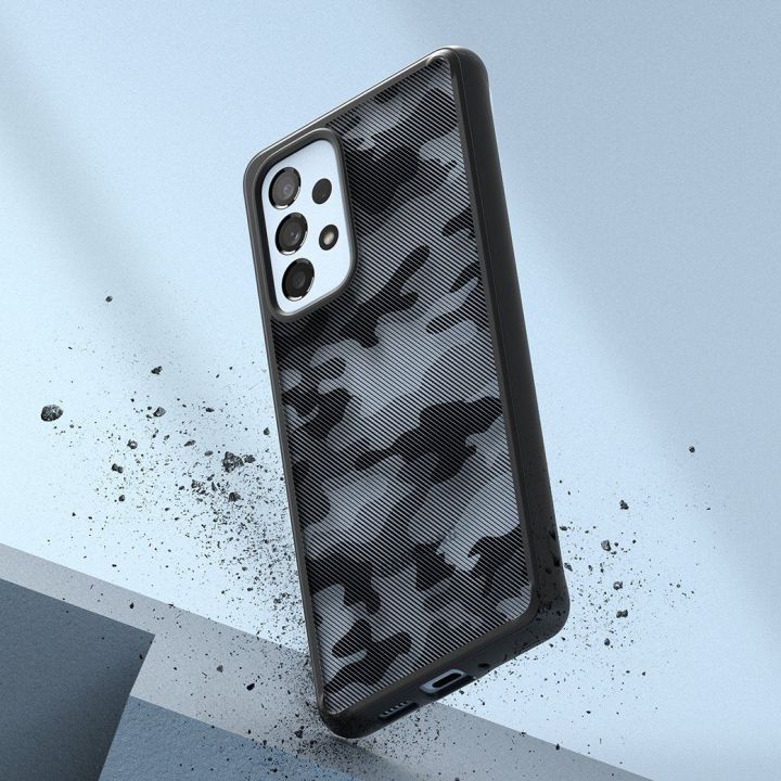 Ringke Fusion Matte dėklas su geliniu rėmeliu Samsung Galaxy A73 , juodas