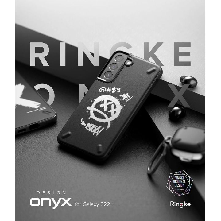 Ringke Onyx Design tvirtas dėklas Samsung Galaxy S22+ (S22 Plus), juodas (Graffiti) ()