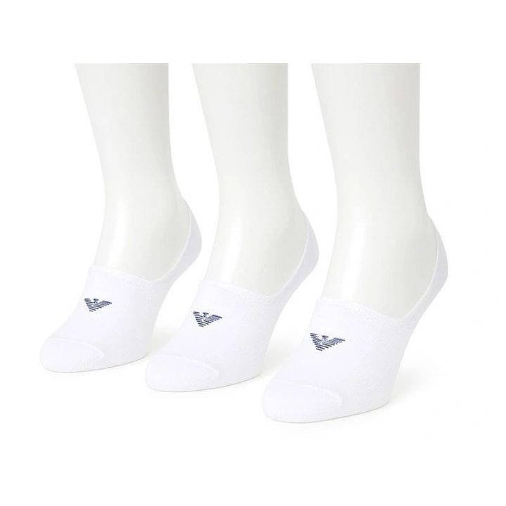 Medvilninių pėdučių komplektas Emporio Armani, 3 poros, baltas
