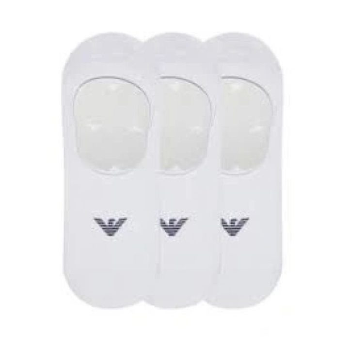 Medvilninių pėdučių komplektas Emporio Armani, 3 poros, baltas
