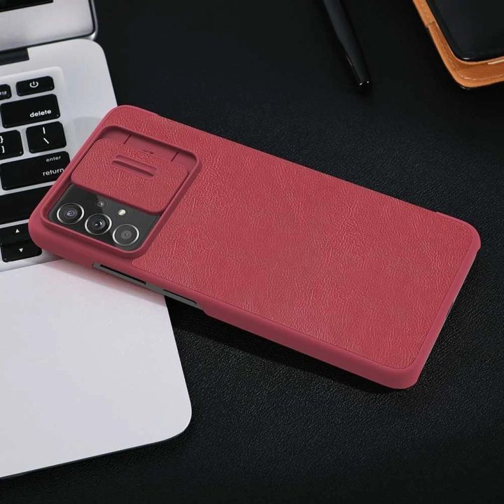 Nillkin Qin odinis dėklas Samsung Galaxy A73 raudonas