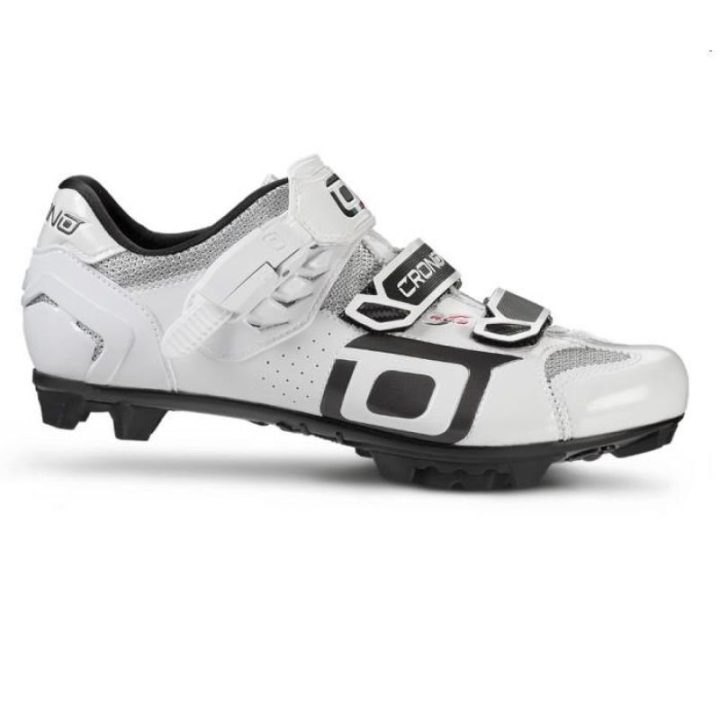 MTB dviratininko bateliai su dvigubu reguliavimu Crono Track New, balti