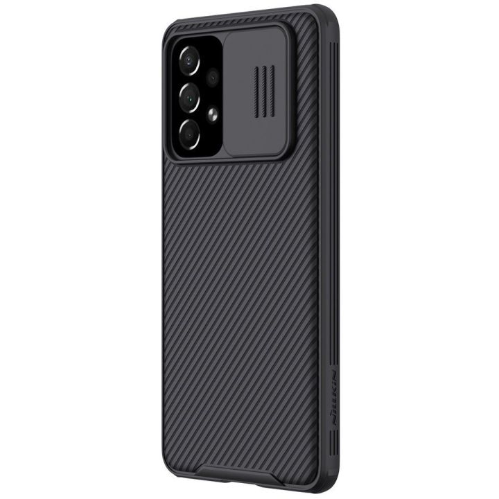 Nillkin CamShield Pro Case šarvuotas dėklas fotoaparato dangtelis Samsung Galaxy A73 juodas