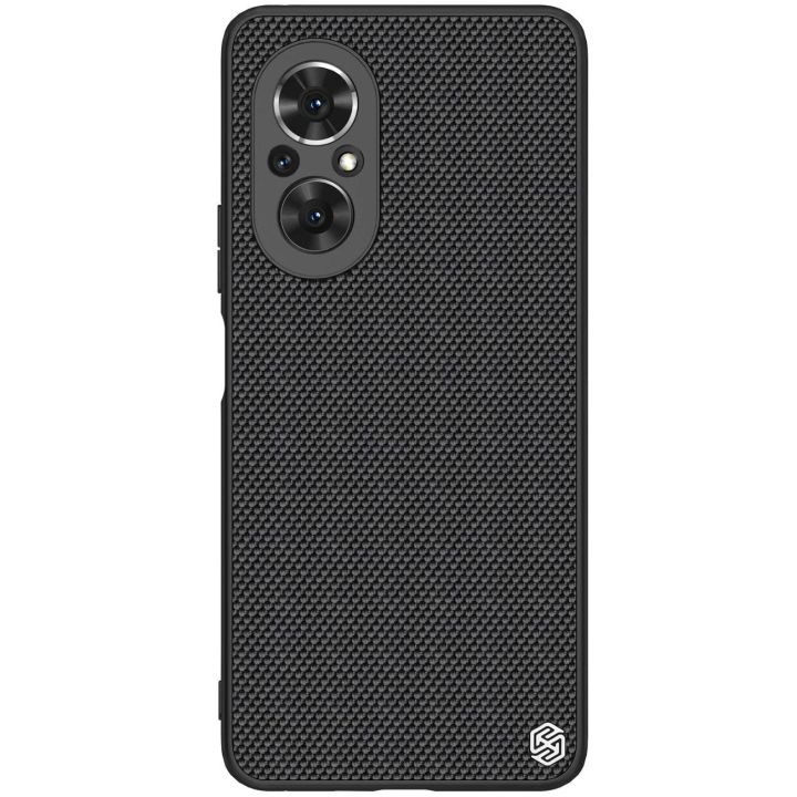 Nillkin Textured Case patvarus sustiprintas dėklas su gelio rėmeliu ir nailonine nugarėle Honor 50 SE juodas