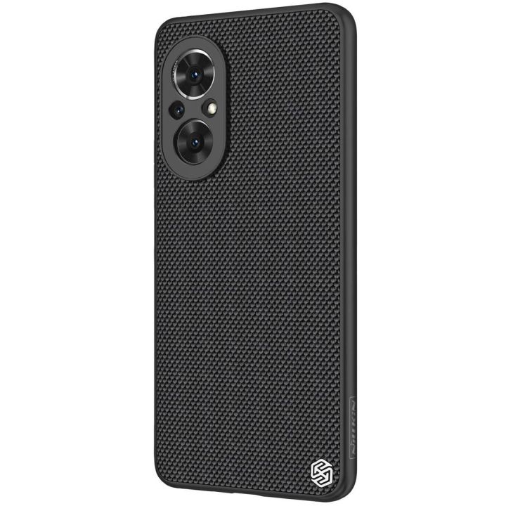 Nillkin Textured Case patvarus sustiprintas dėklas su gelio rėmeliu ir nailonine nugarėle Honor 50 SE juodas