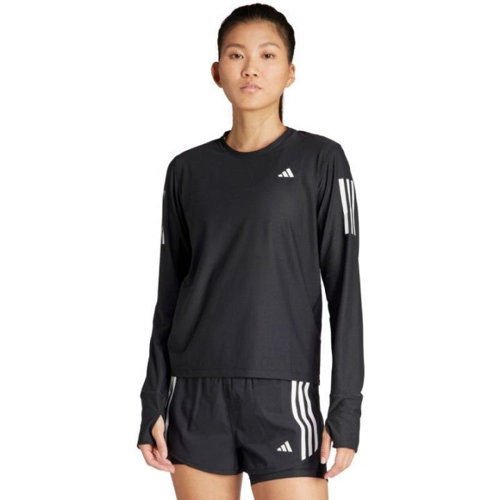 Moteriški bėgimo marškinėliai adidas Own The Run, juodi