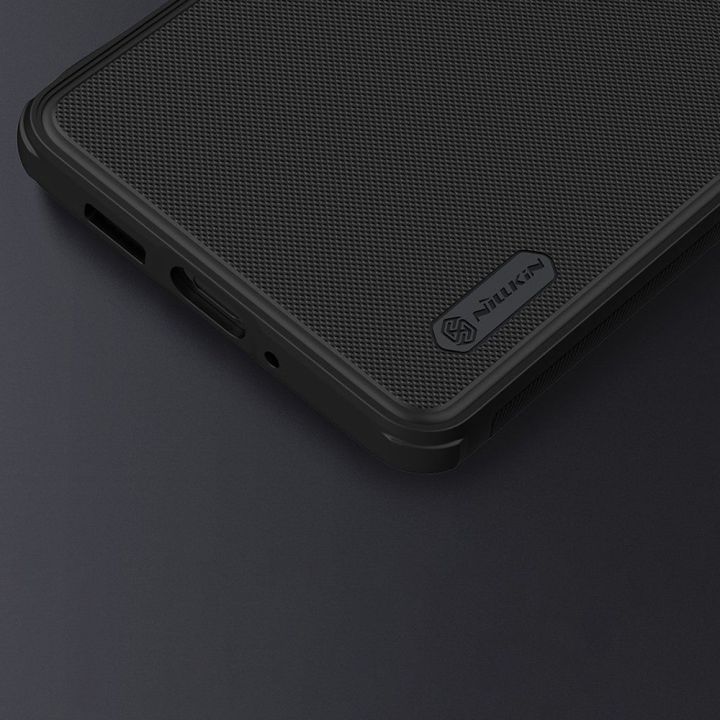 Nillkin Super Frosted Shield Pro patvarus dėklas Samsung Galaxy A73 , juodas