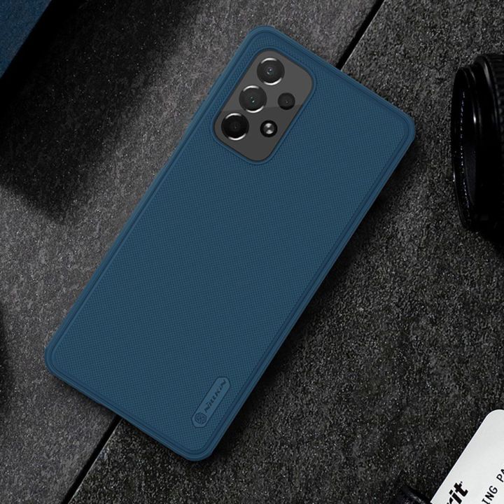 Nillkin Super Frosted Shield Pro patvarus dėklas Samsung Galaxy A73 , mėlynas