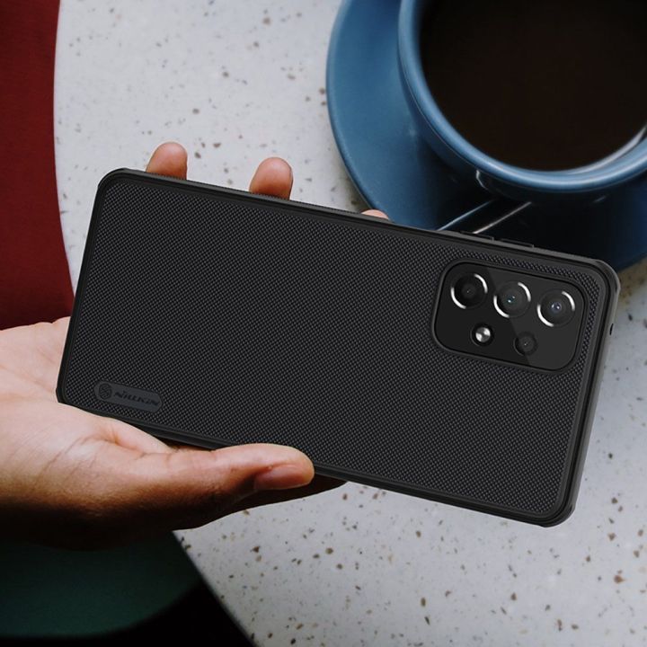 Nillkin Super Frosted Shield Pro patvarus dėklas Samsung Galaxy A73 , mėlynas