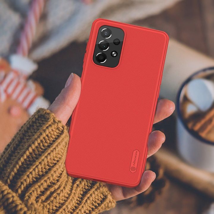 Nillkin Super Frosted Shield Pro patvarus dėklas Samsung Galaxy A73 , mėlynas