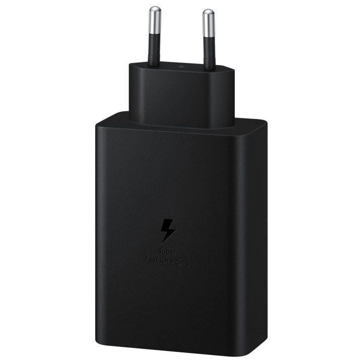 Samsung tinklo įkroviklis 2x C tipo USB / USB PPS, Power Delivery PD 65W, QC 3.0, AFC, FCP, juodas (EP-T6530NBEGEU)