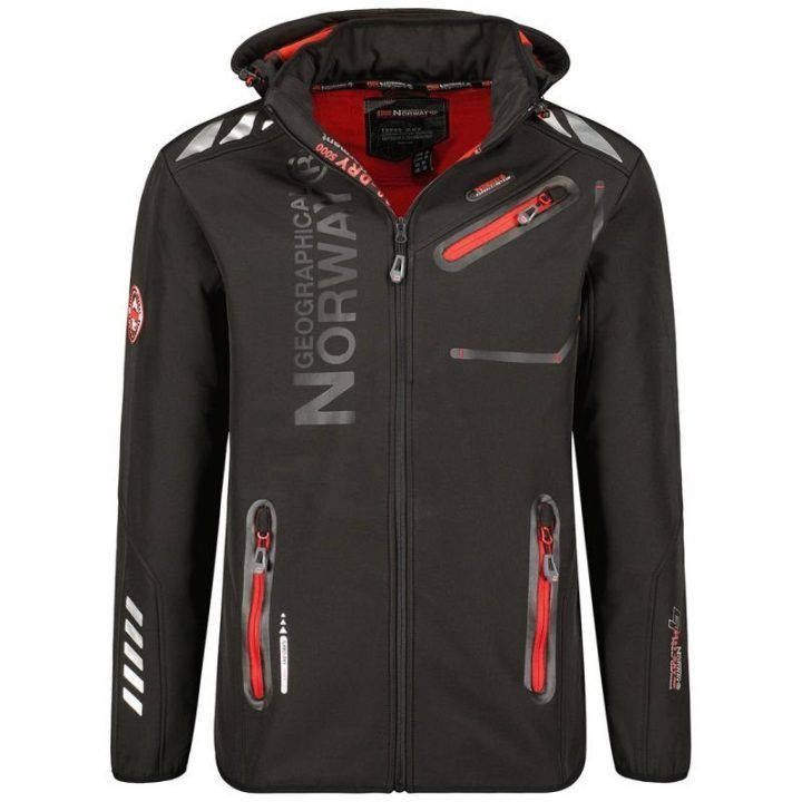 Vyriška softshell striukė Geographical Norway, juoda ir raudona
