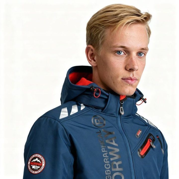 Vyriška softshell striukė Geographical Norway, tamsiai mėlyna ir raudona
