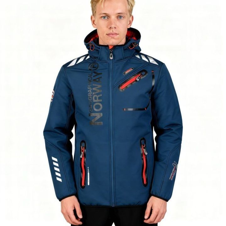 Vyriška softshell striukė Geographical Norway, tamsiai mėlyna ir raudona