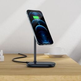 Acefast 15 W Qi belaidis įkroviklis iPhone (su MagSafe ) ir Apple AirPods stovo laikiklis magnetinis pilkas (E6 pilkas)