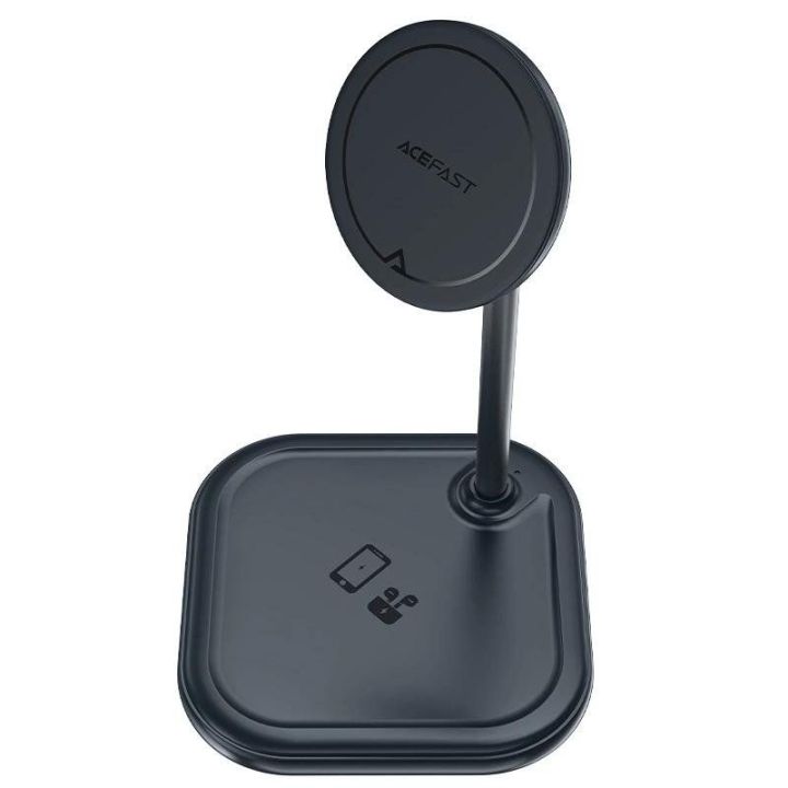 Acefast 15 W Qi belaidis įkroviklis iPhone (su MagSafe ) ir Apple AirPods stovo laikiklis magnetinis pilkas (E6 pilkas)