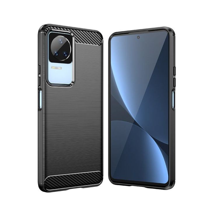 dėklas Xiaomi Poco F4 5G lankstus silikoninis anglinis dėklas juodas