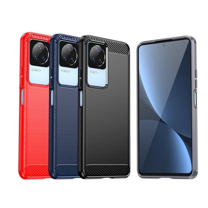 dėklas Xiaomi Poco F4 5G lankstus silikoninis anglinis dėklas juodas