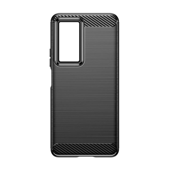 dėklas Xiaomi Poco F4 5G lankstus silikoninis anglinis dėklas juodas
