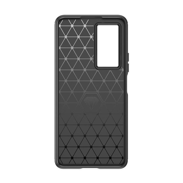 dėklas Xiaomi Poco F4 5G lankstus silikoninis anglinis dėklas juodas