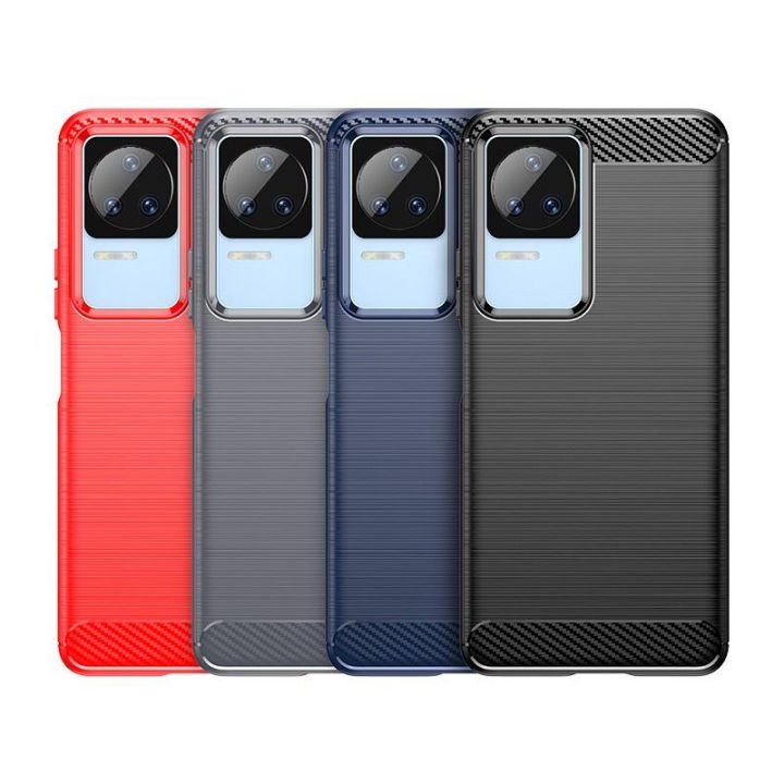 dėklas Xiaomi Poco F4 5G lankstus silikoninis anglinis dėklas juodas