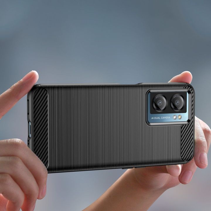 dėklas Xiaomi Poco F4 5G lankstus silikoninis anglinis dėklas juodas