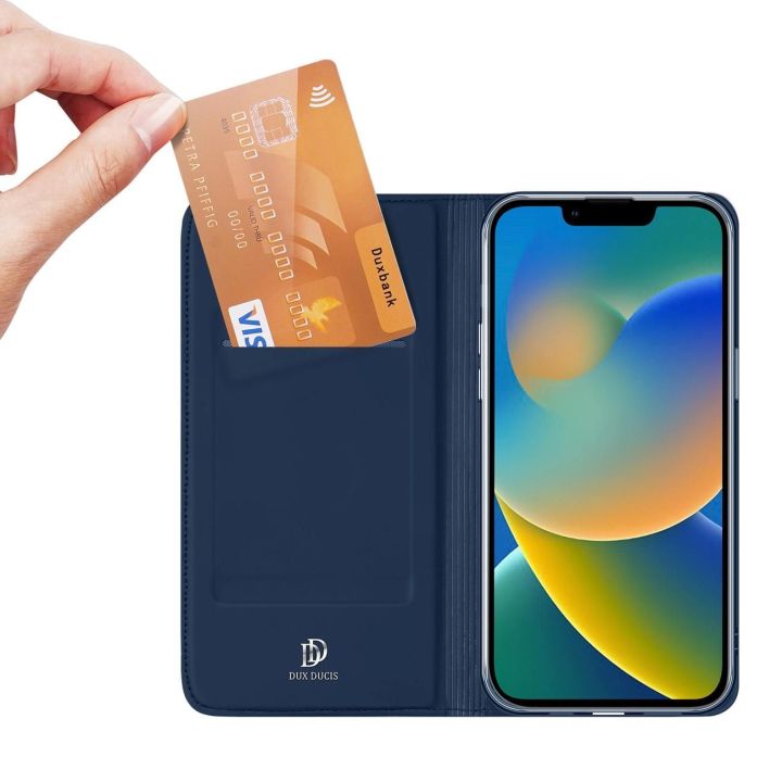 Skin Pro dėklas su atlenkiamuoju dangteliu iPhone 14 Plus , mėlynas