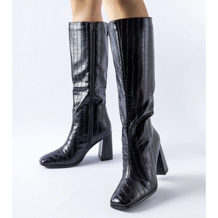 Juodi šilti Ferruccio stiletto batai