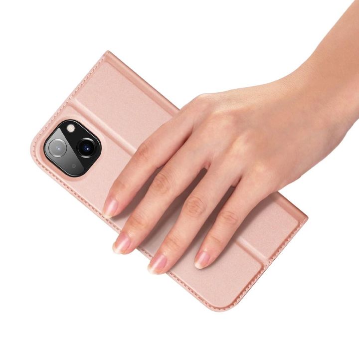 Skin Pro dėklas su atlenkiamuoju dangteliu iPhone 14 Plus rožinės spalvos