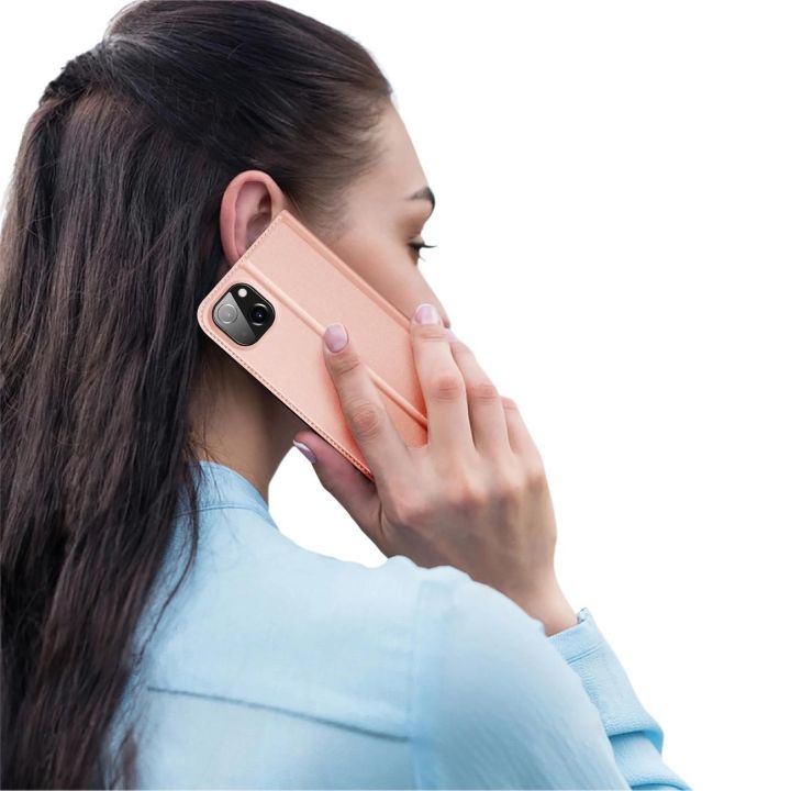 Skin Pro dėklas su atlenkiamuoju dangteliu iPhone 14 Plus rožinės spalvos