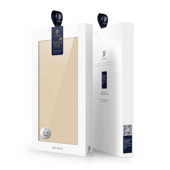 Skin Pro dėklas su atlenkiamuoju dangteliu iPhone 14 Plus auksinis