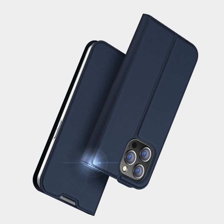 Skin Pro dėklas su atlenkiamuoju dangteliu iPhone 14 Pro Max auksinis