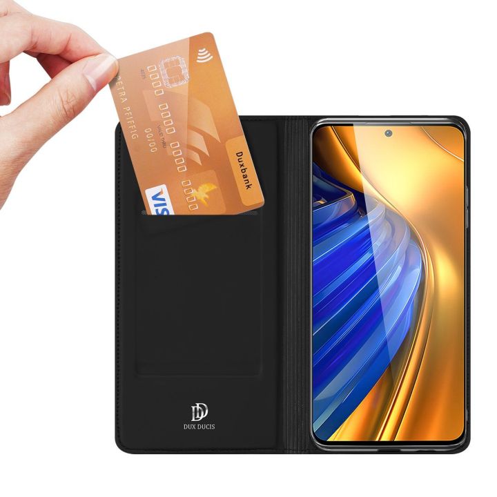 Skin Pro dėklas su atlenkiamuoju dangteliu Xiaomi Poco F4 5G juodas