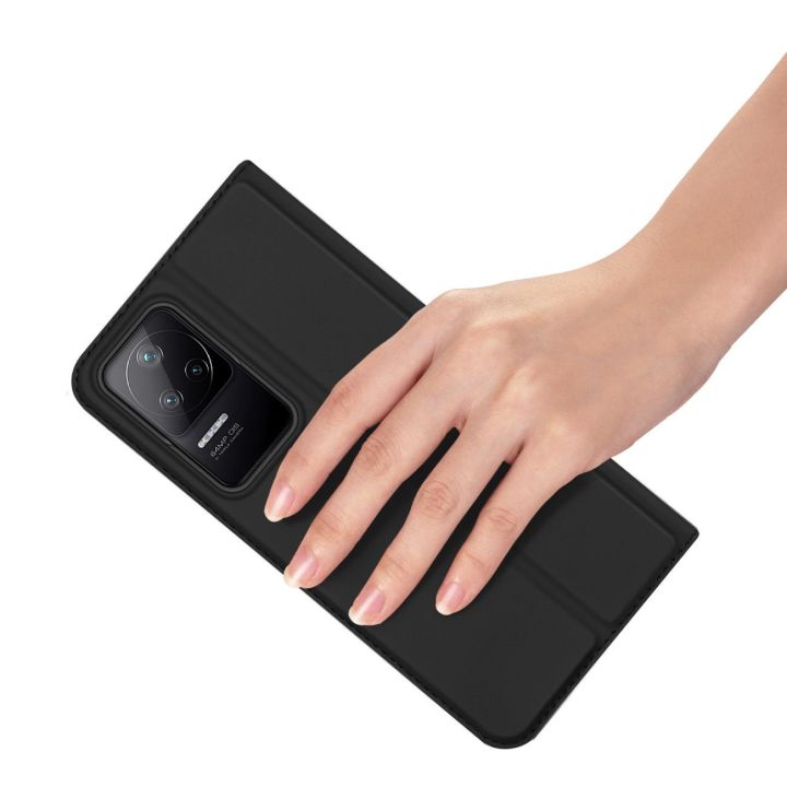 Skin Pro dėklas su atlenkiamuoju dangteliu Xiaomi Poco F4 5G juodas