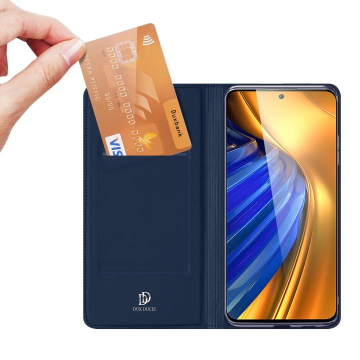 Skin Pro dėklas su atlenkiamuoju dangteliu Xiaomi Poco F4 5G blue