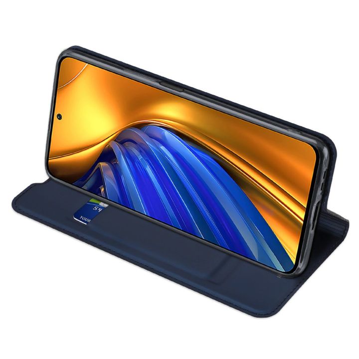 Skin Pro dėklas su atlenkiamuoju dangteliu Xiaomi Poco F4 5G blue