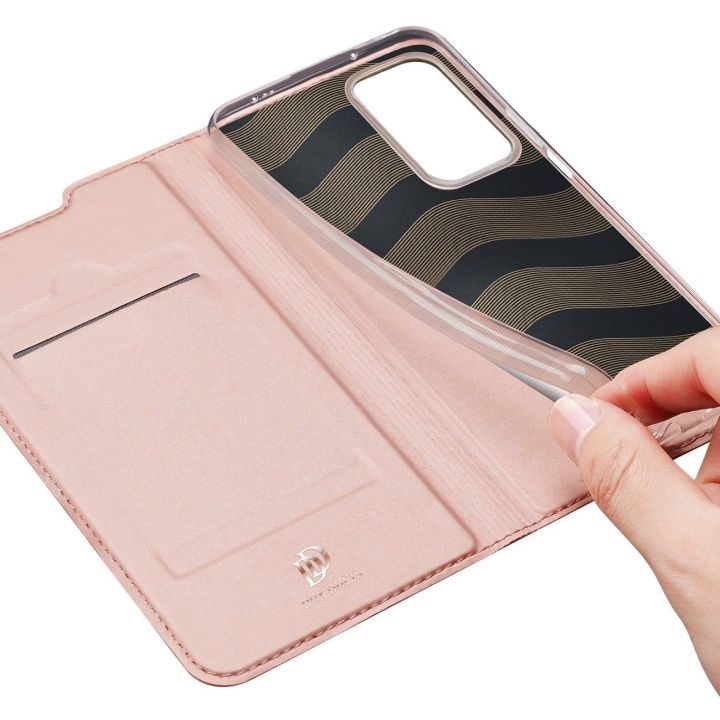Skin Pro dėklas su atverčiamu dangteliu Xiaomi Poco F4 5G rožinės spalvos
