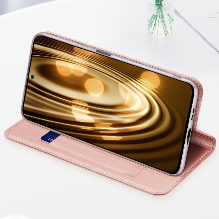 Skin Pro dėklas su atverčiamu dangteliu Xiaomi Poco F4 5G rožinės spalvos