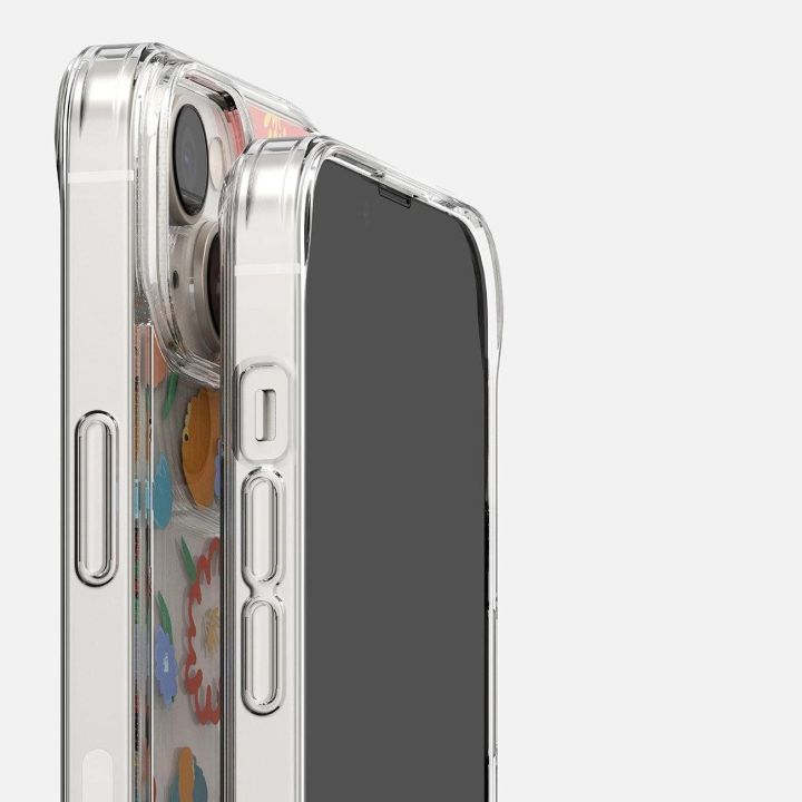 Ringke Fusion Design šarvuotas dėklas su geliniu rėmeliu iPhone 14 Plus , skaidrus (gėlių spalvos) (FD637E31)