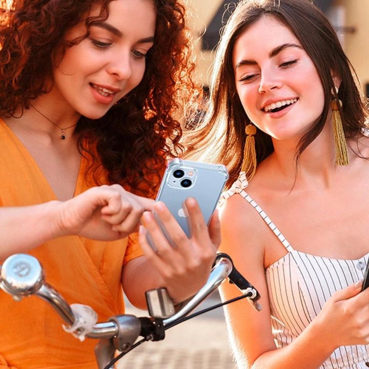 gelinis dėklas su sustiprintais kampais Bright Cushion apsauginis dėklas iPhone 14 Plus , skaidrus (LP602)