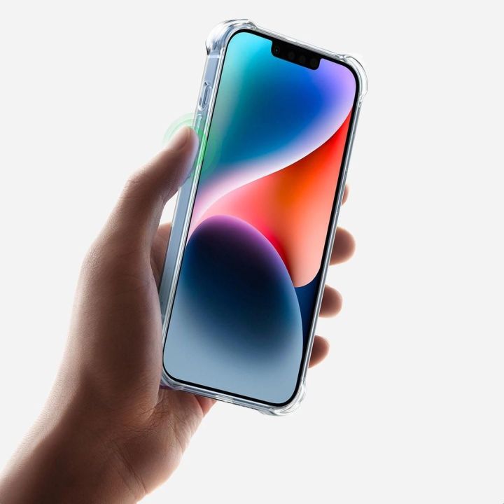 gelinis dėklas su sustiprintais kampais Bright Cushion apsauginis dėklas iPhone 14 Plus , skaidrus (LP602)