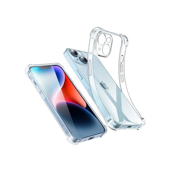 gelinis dėklas su sustiprintais kampais Bright Cushion apsauginis dėklas iPhone 14 Plus , skaidrus (LP602)