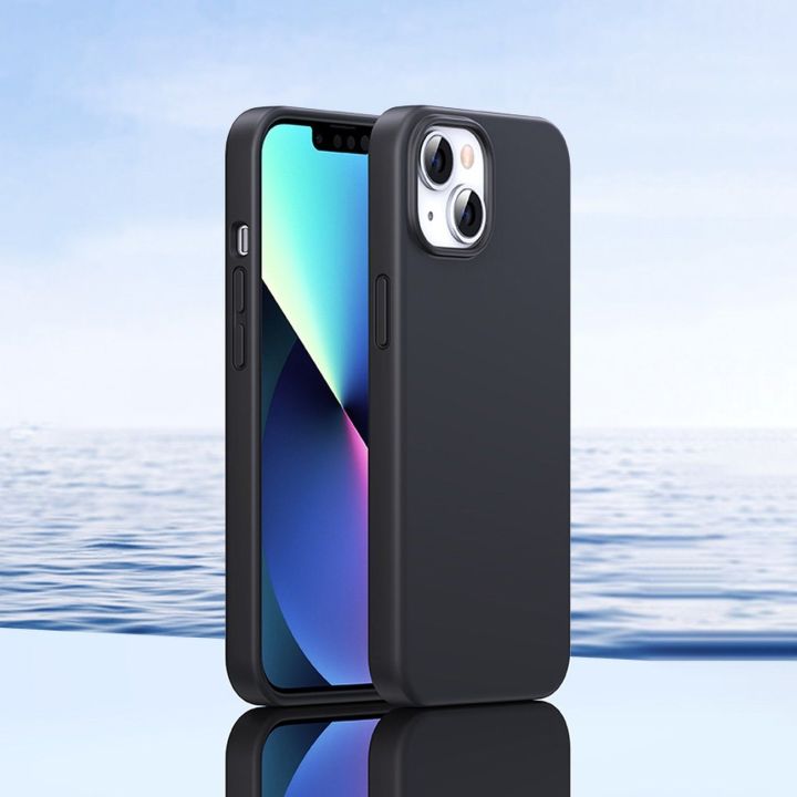 LP626 Silky Silicone Protective Case guminis lankstus silikoninis telefono dėklas, skirtas iPhone 14 Plus , juodas (90920)