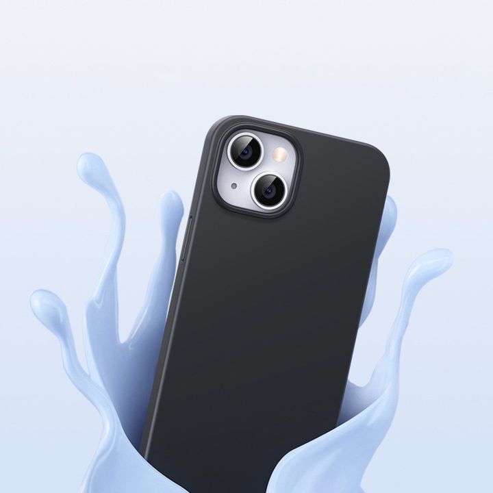 LP626 Silky Silicone Protective Case guminis lankstus silikoninis telefono dėklas, skirtas iPhone 14 Plus , juodas (90920)