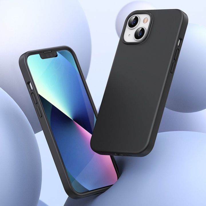 LP626 Silky Silicone Protective Case guminis lankstus silikoninis telefono dėklas, skirtas iPhone 14 Plus , juodas (90920)