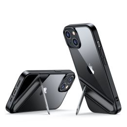LP634 Kickstand apsauginis dėklas standus dėklas su geliniu rėmeliu ir integruotu stovu, skirtas iPhone 14 Plus (90925)