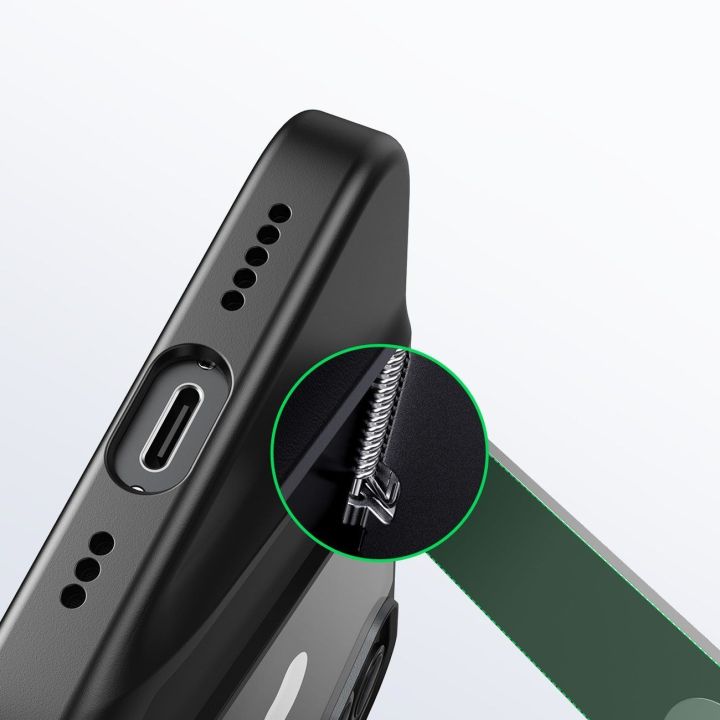 LP634 Kickstand apsauginis dėklas standus dėklas su geliniu rėmeliu ir integruotu stovu, skirtas iPhone 14 Plus (90925)