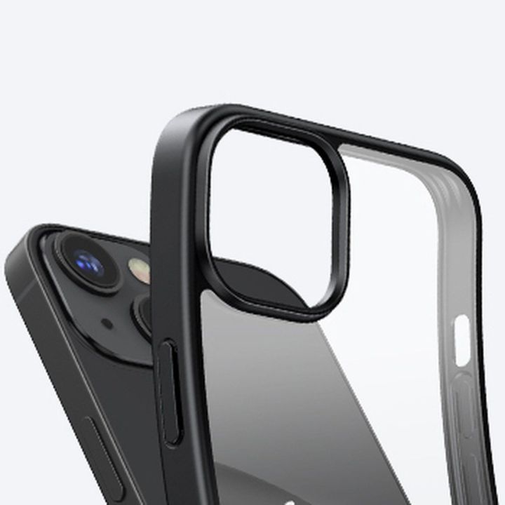 LP634 Kickstand apsauginis dėklas standus dėklas su geliniu rėmeliu ir integruotu stovu, skirtas iPhone 14 Plus (90925)