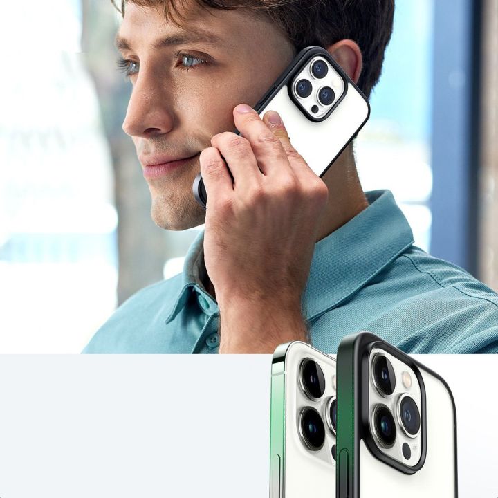 LP635 Kickstand apsauginis dėklas standus dėklas su geliniu rėmeliu ir integruotu stovu, skirtas iPhone 14 Pro , juodas (90926)